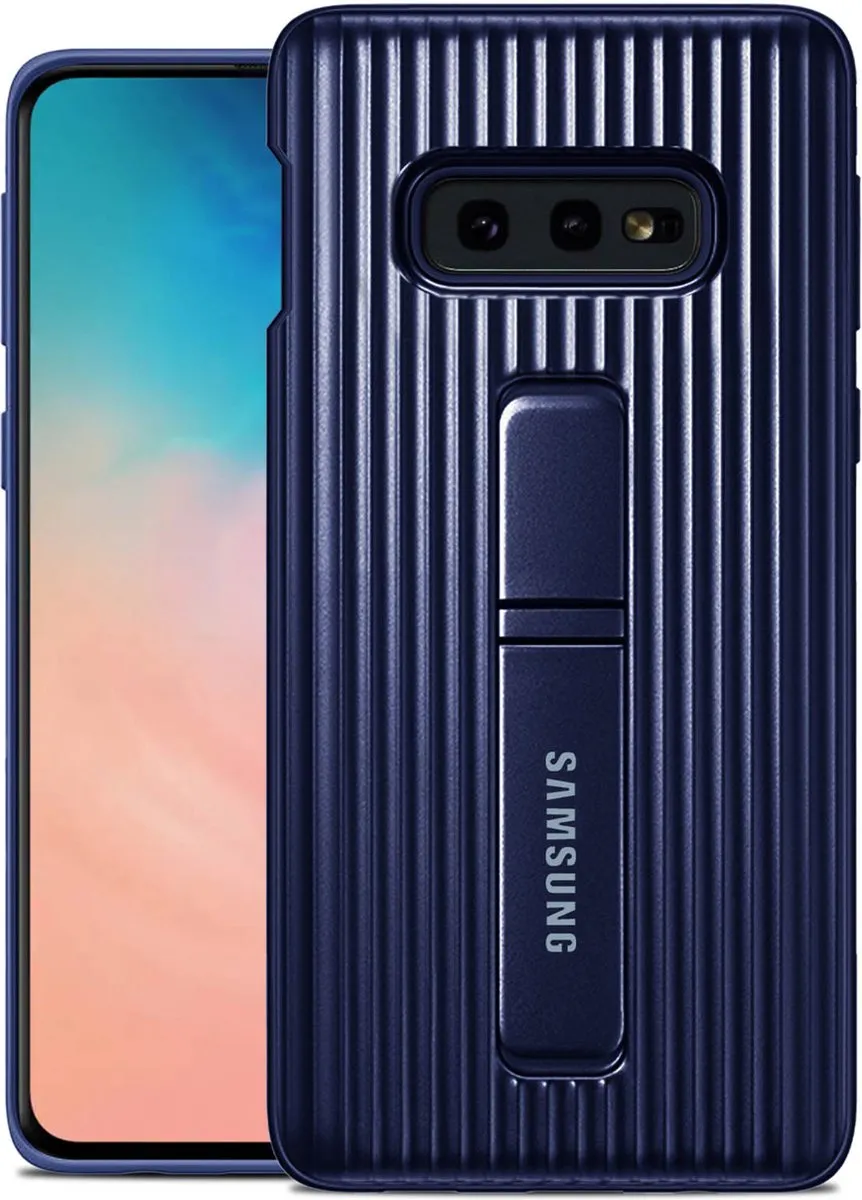 Samsung Galaxy S10e Beschermhoes Stand Blauw/Zwart