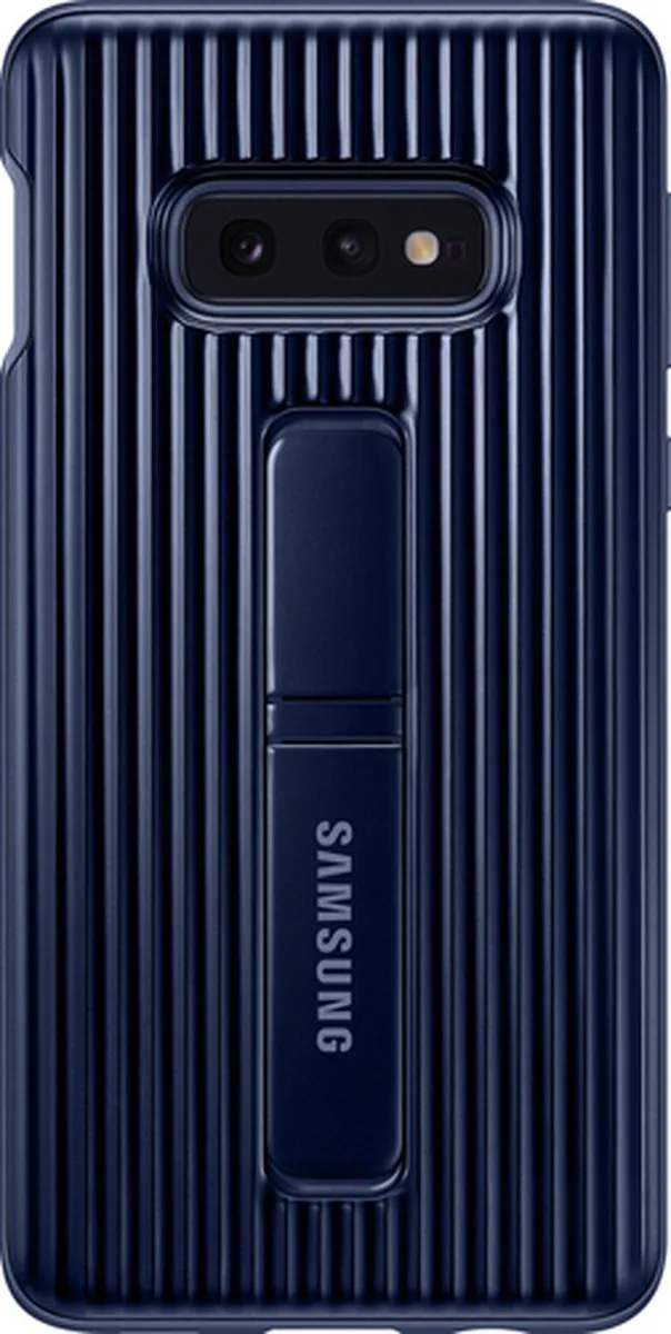 Samsung Galaxy S10e Beschermhoes Stand Blauw/Zwart