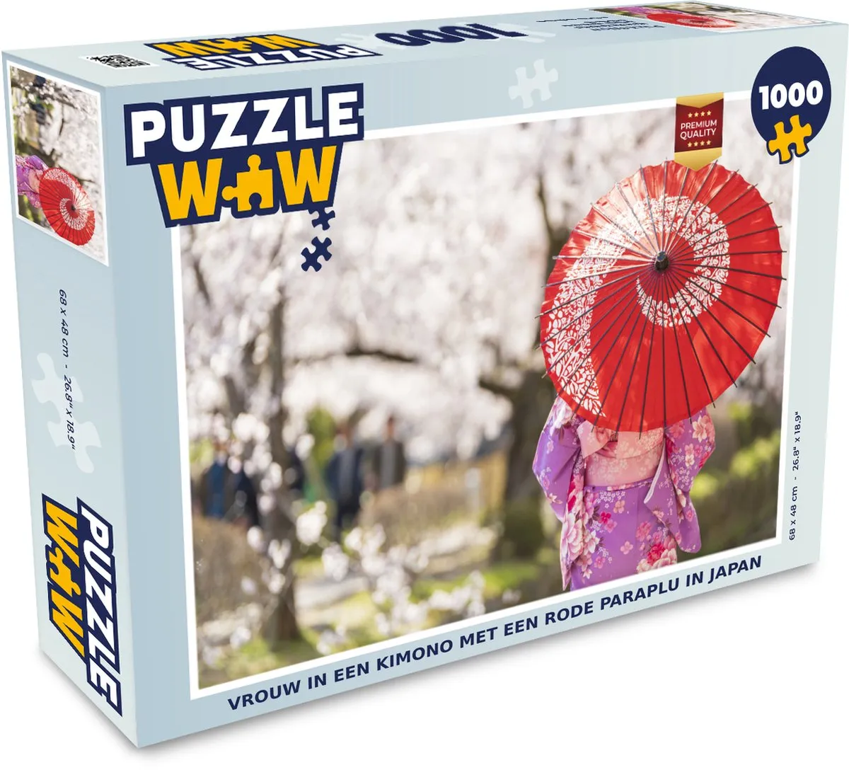 PuzzleWow Legpuzzel Vrouw in kimono met paraplu