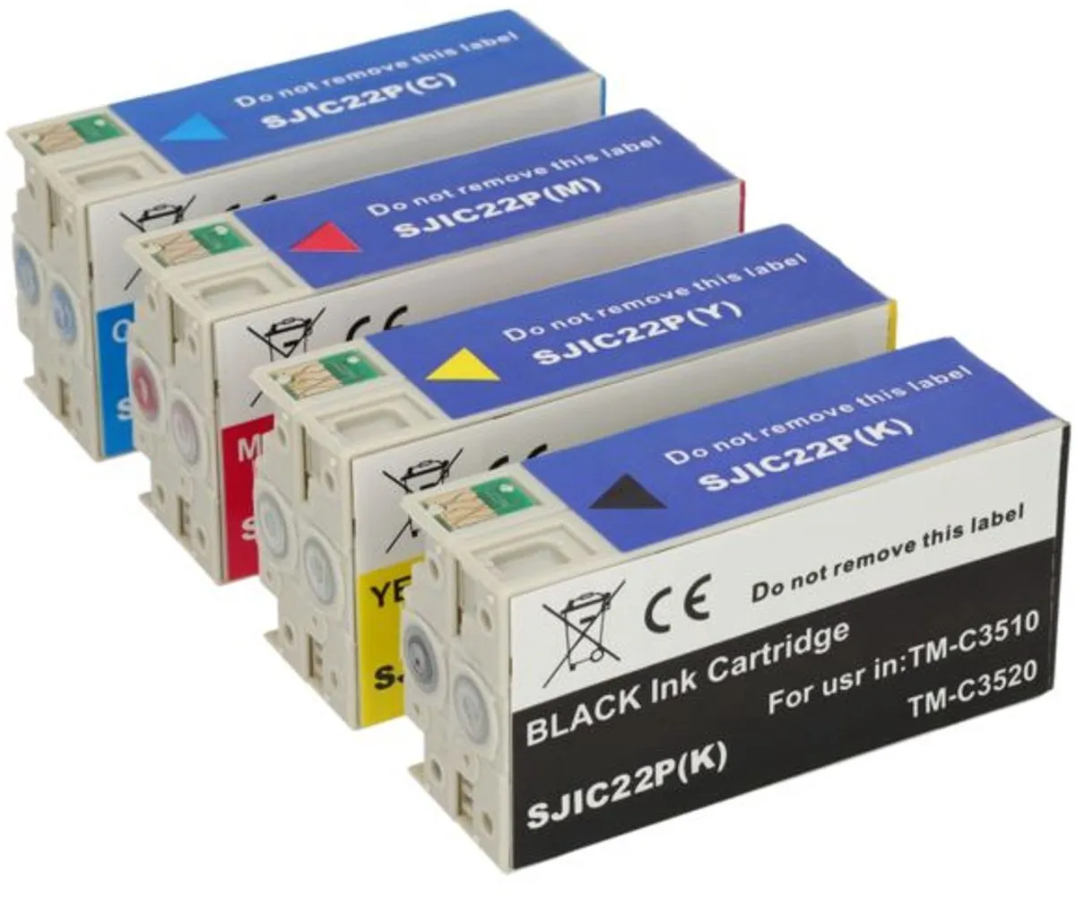 PrintAbout SJIC22P(K/C/M/Y) Inktcartridge 4-kleuren - 150ml - o.a. Epson