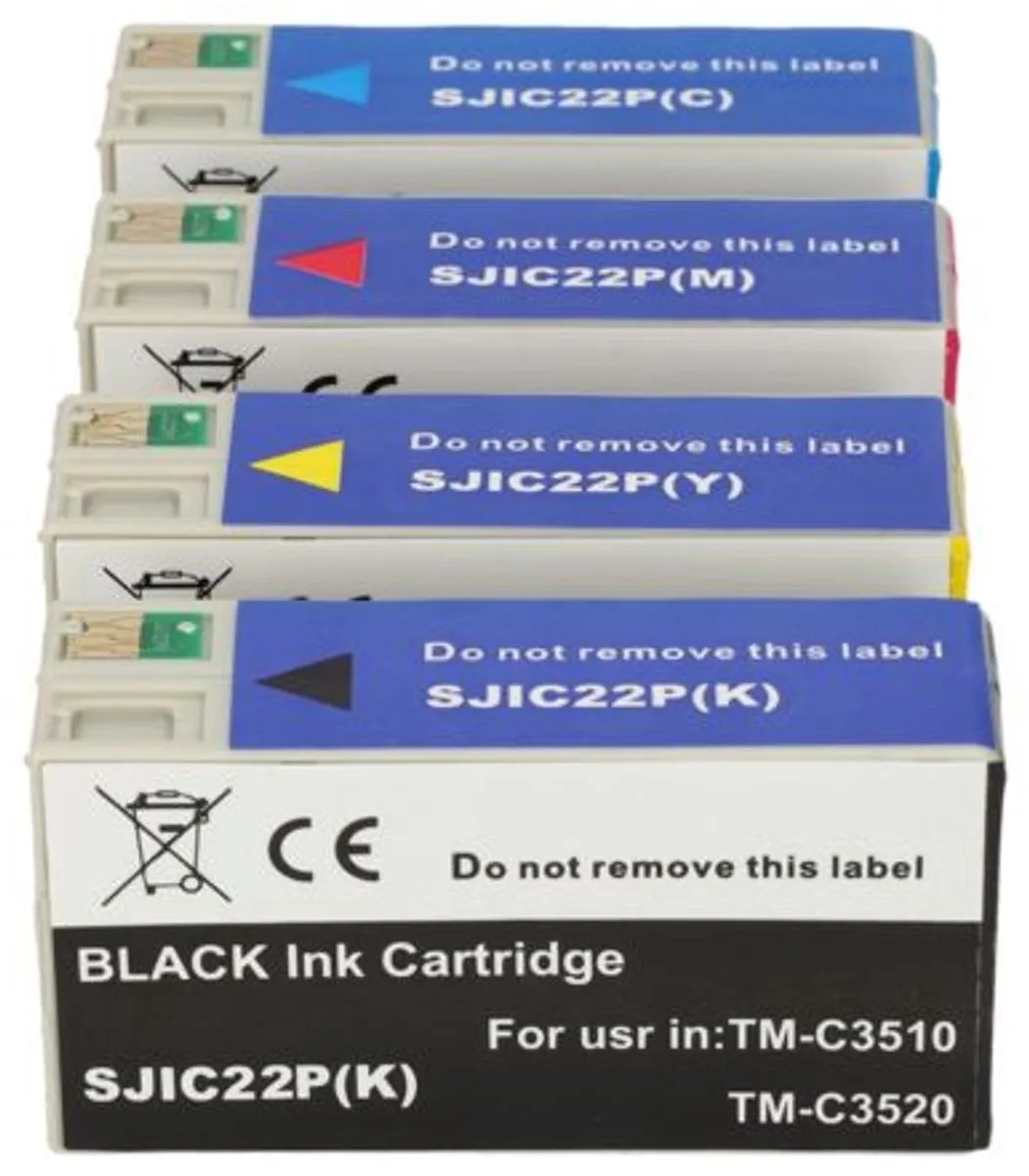 PrintAbout SJIC22P(K/C/M/Y) Inktcartridge 4-kleuren - 150ml - o.a. Epson