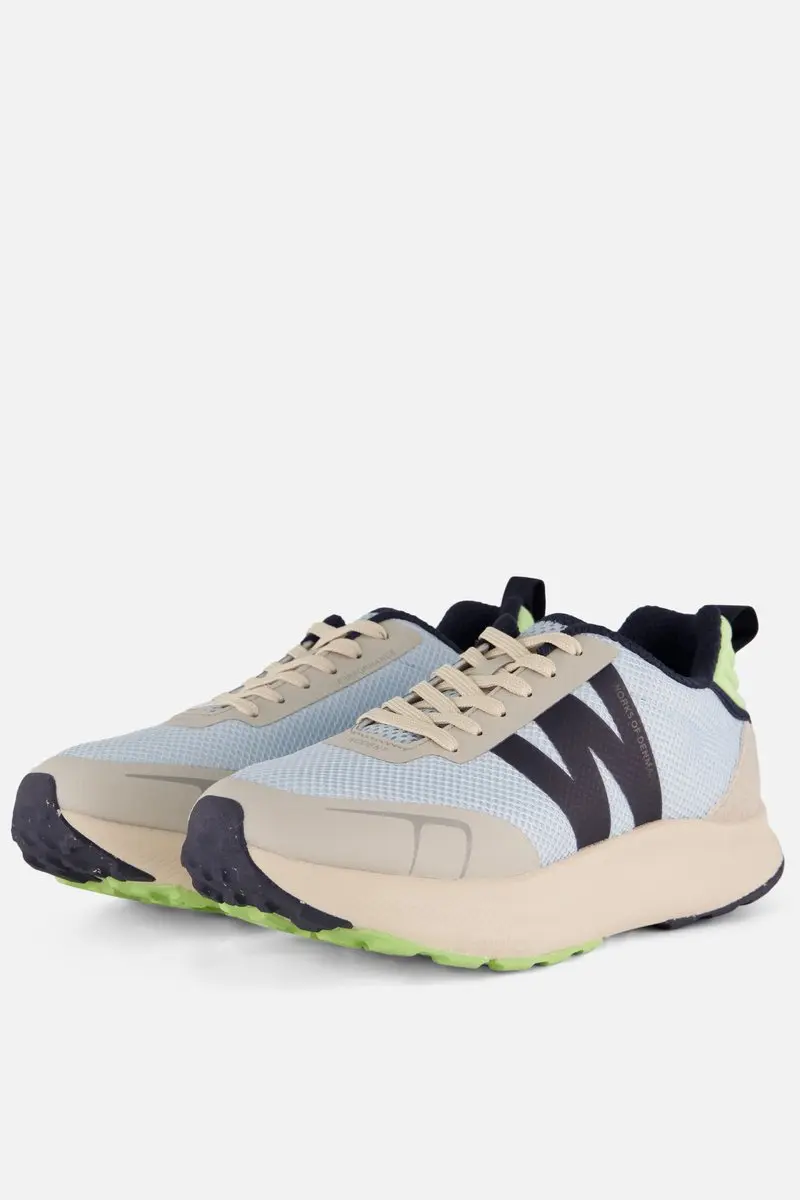 Woden Sabine Sneakers blauw Mesh/ Suède