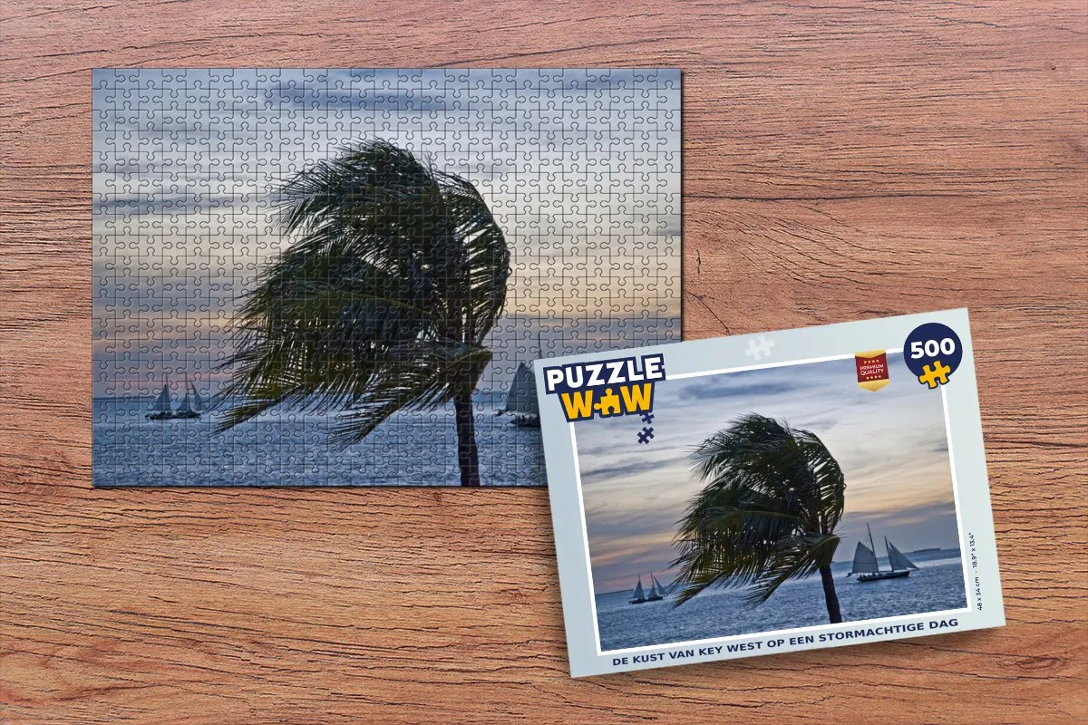 PuzzleWow Legpuzzel De kust van Key West - 500 Stuks - Multicolor