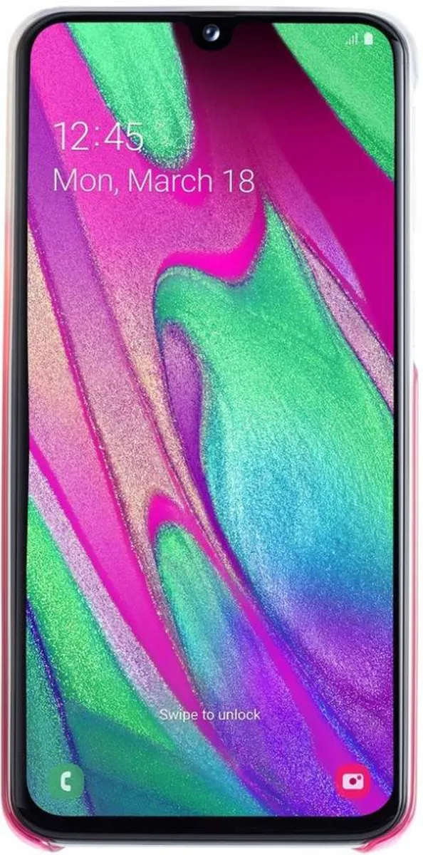 Samsung Galaxy A40 Gradation Hoesje - Roze/Transparant