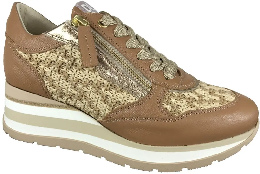DL Sport 7006 V03 cognac dames sneaker voor steunzolen