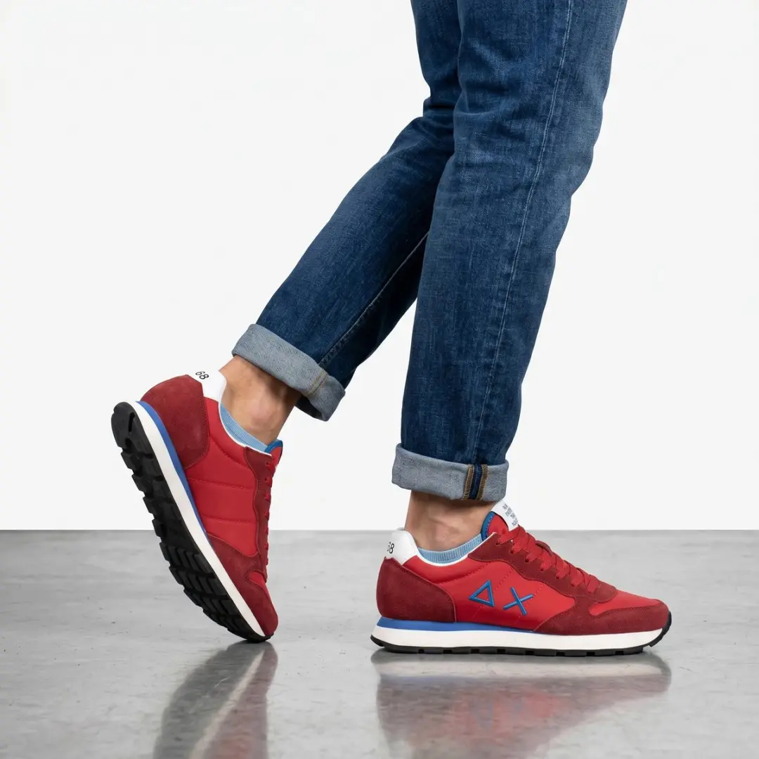 SUN68 Tom Solid - Heren Sneakers Schoenen Rood Z36101-10 , Maat: EU 43 - afbeelding 3 van 6