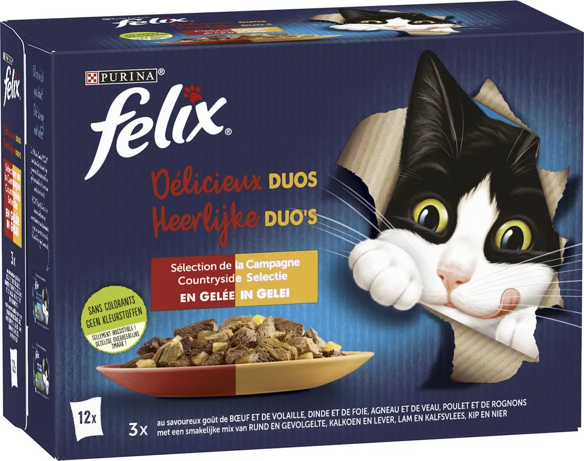 Felix Katten Natvoer Duo's Countryside Selectie 12x85g