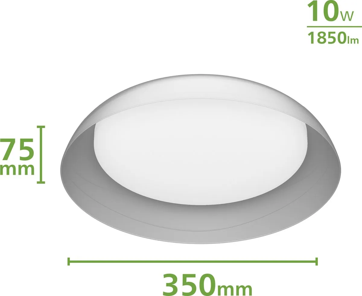 Philips Fleta Plafondlamp 10W Warmwit - Ø35cm Doorschijnend
