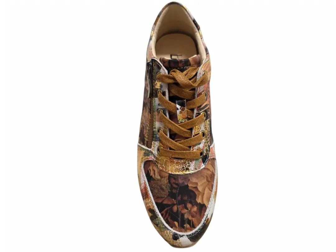 Laura Vita Gycmo 58 Sneakers - Oranje/Bruin Gebloemd - afbeelding 2 van 6