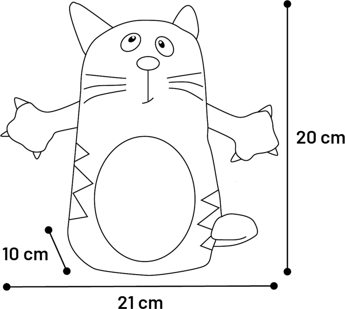Flamingo Catza - Speelgoed Katten - Ps Catza Poes Bruin 21x10x20cm - 1st - 136880 - 1st