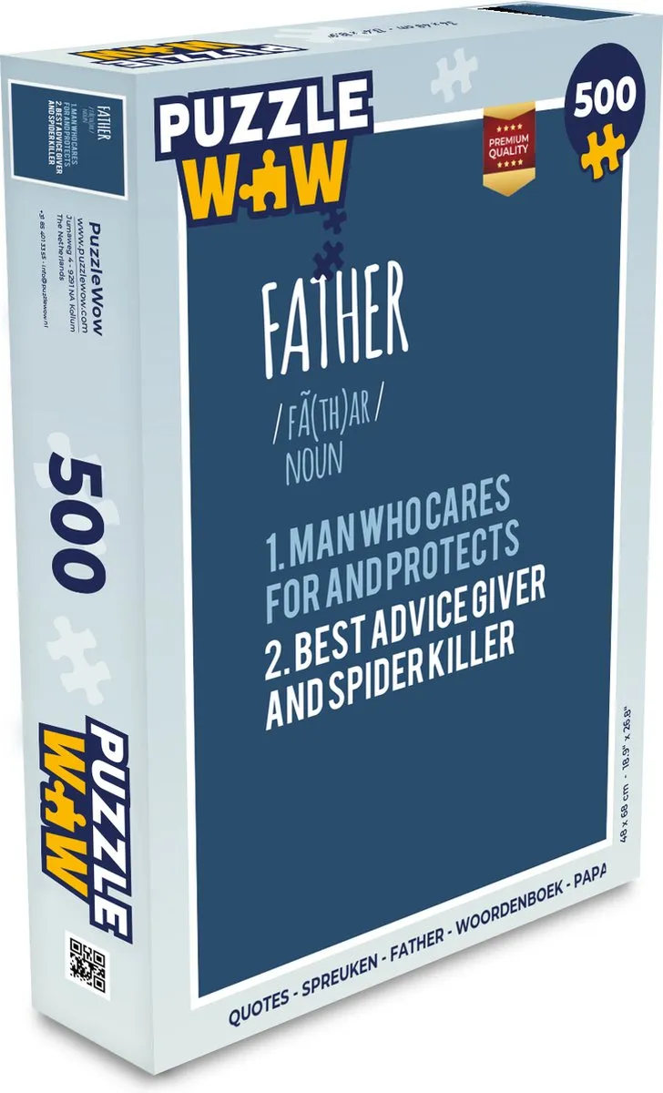 PuzzleWow Quotes Father Legpuzzel 500 Stuks - Multicolor