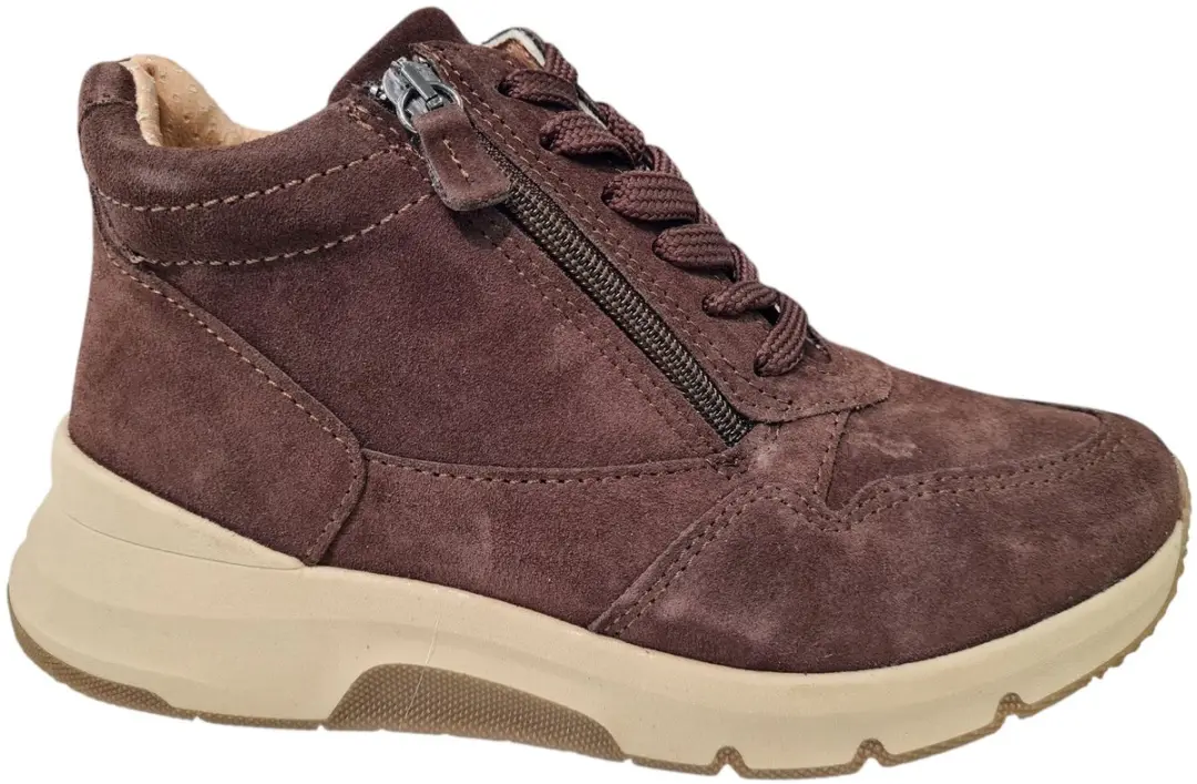 Longo Bruine Suede Dames Veterschoenen