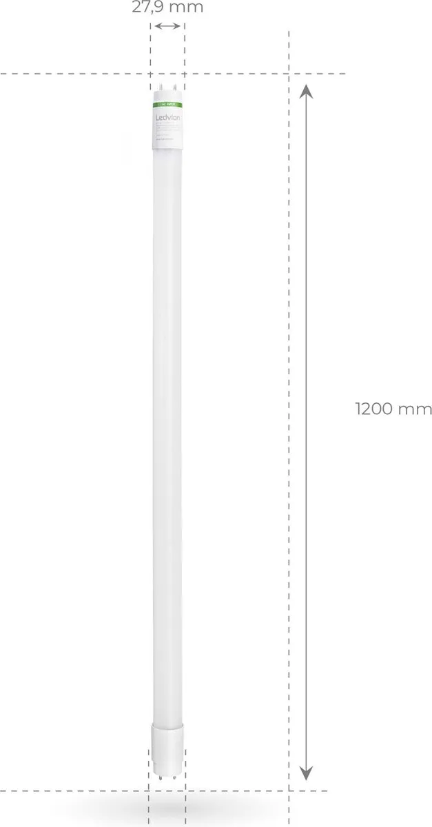 LEDVION LED TL Buis 120cm 18W 6500K - 3 Stuks
