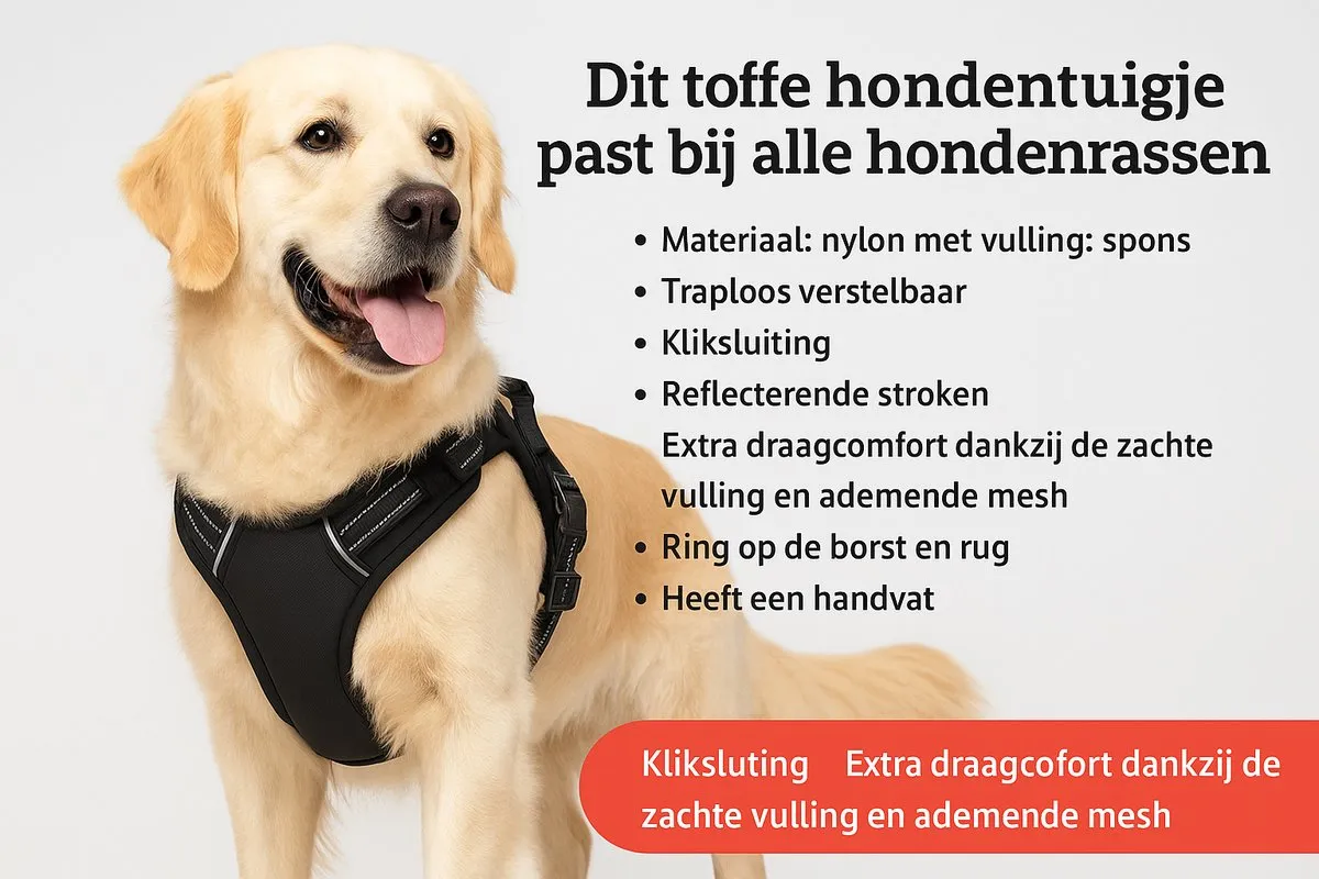 Flamingo Balou Hondenharnas Anti-Trek - Maat L