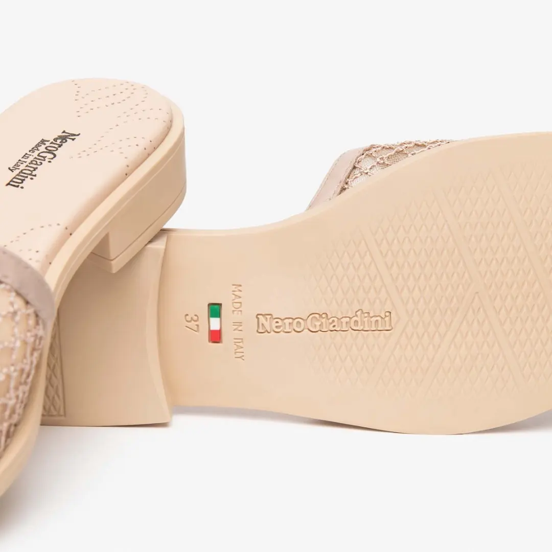 Nerogiardini Slippers Pandora Nappa T.Palladium Net Roze Tr Accra 592 Be