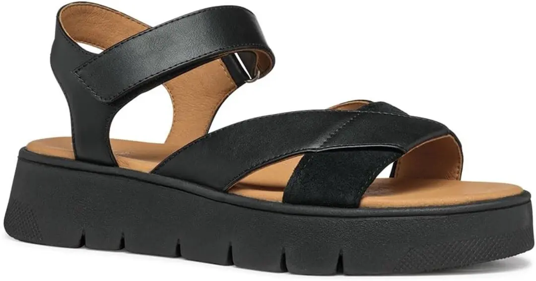 Geox D Dandra 40 B Dames Sandalen Zwart Leer