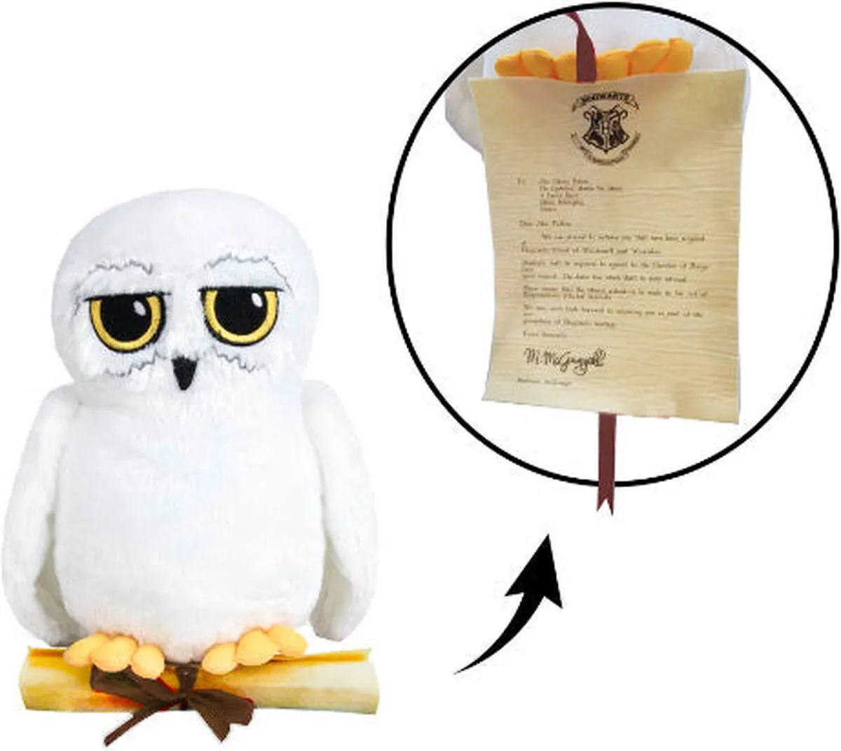 Harry Potter Hedwig Knuffel Uil met Brief