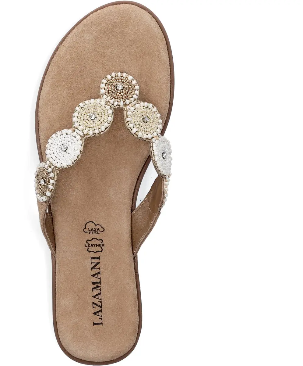 Lazamani Mey Toe Rounds Teenslippers Beige 37 - afbeelding 5 van 6