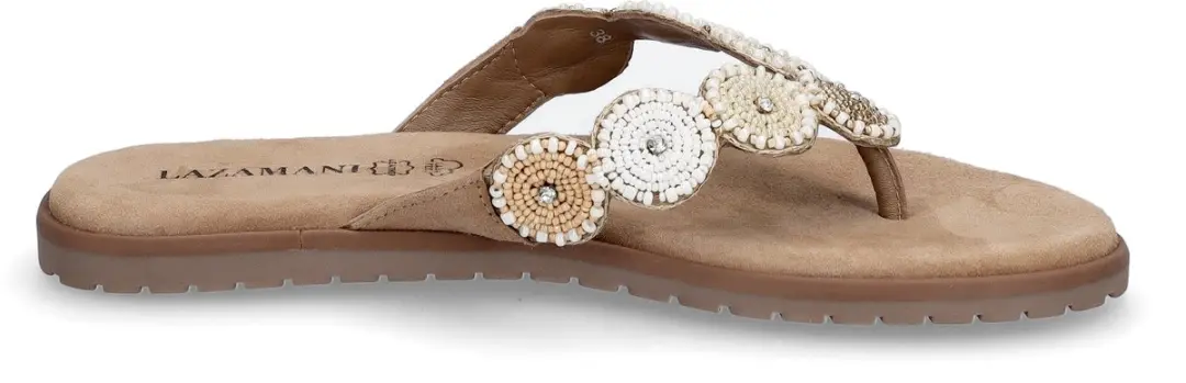 Lazamani Mey Toe Rounds Teenslippers Beige 37 - afbeelding 3 van 6