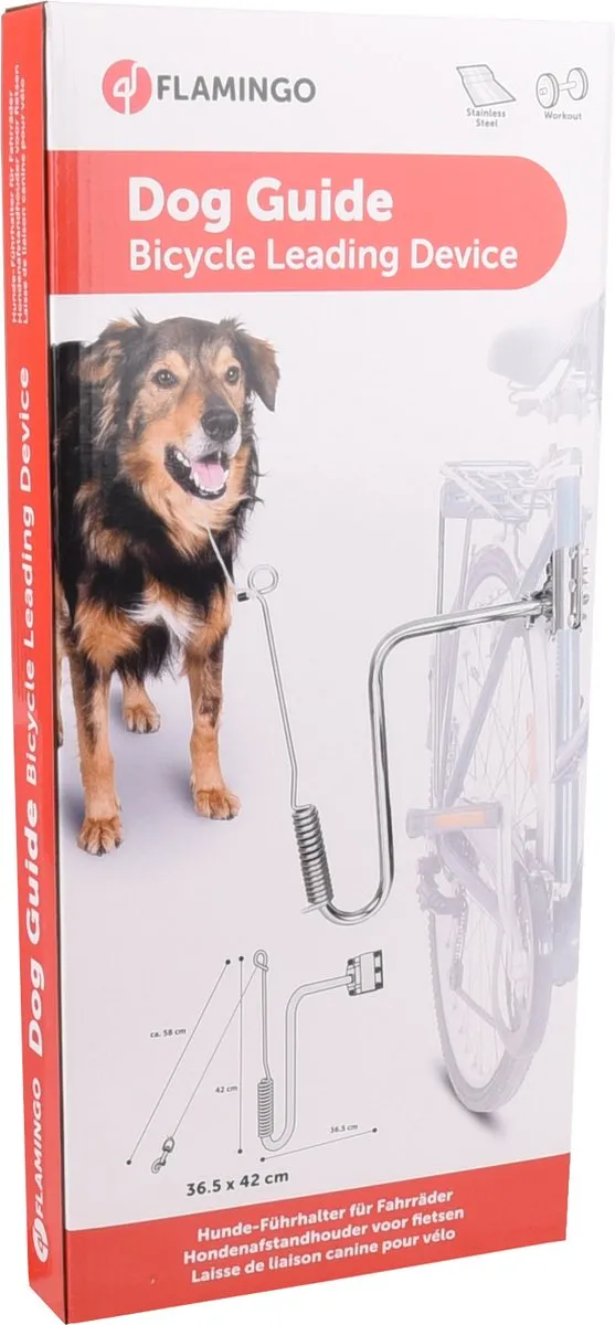Flamingo Doggy Sprinter Fietsbeugel 30x30cm - Zilver - afbeelding 3 van 5