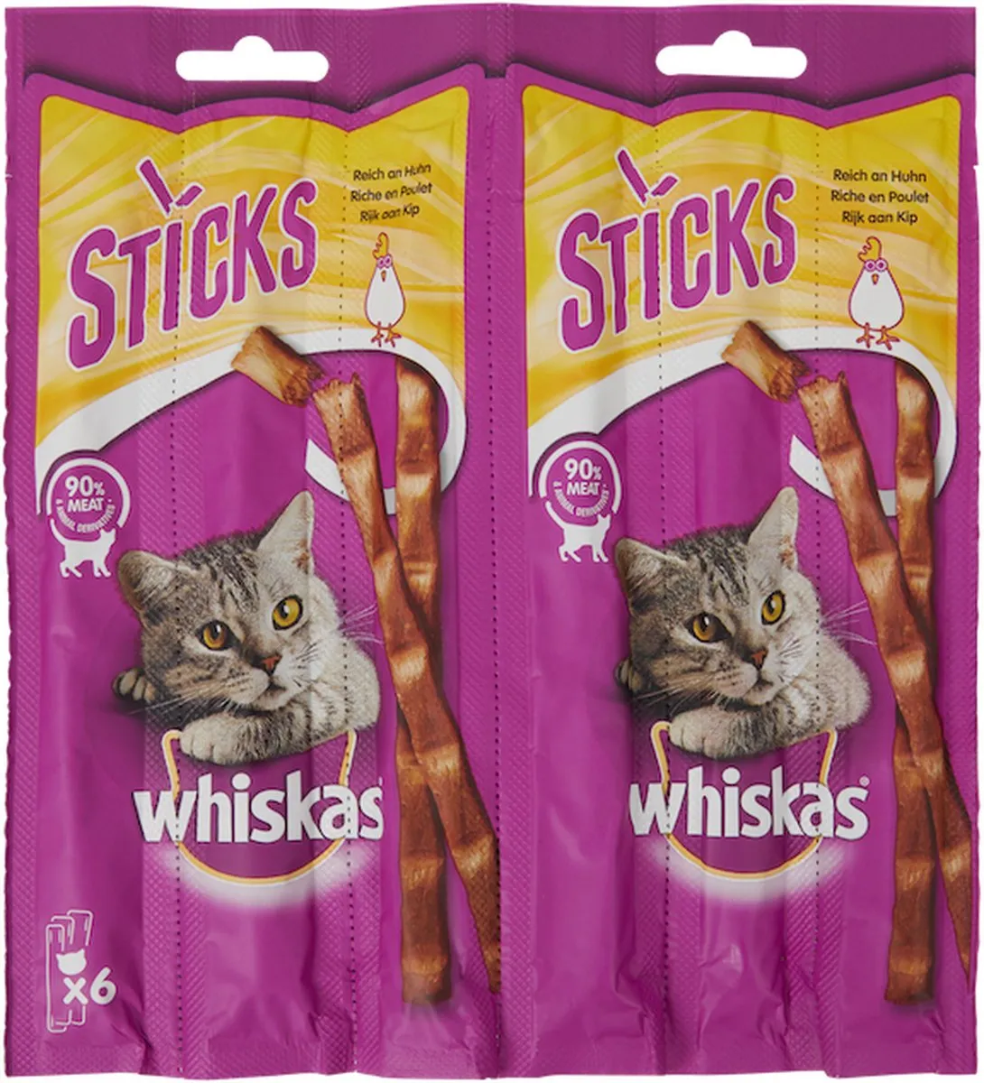 Whiskas Kattensticks Kip - 6 Stuks