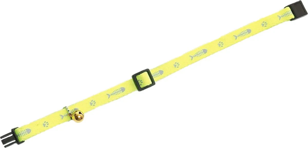 Flamingo Kattenhalsband Visgraat 30cm Geel
