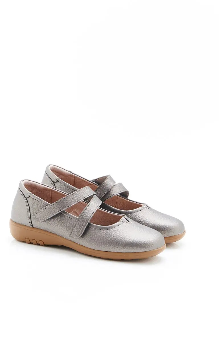 Damart - Babyschoenen Amortyl met klittenbandsluiting - Dames - Zilverkleur - 41