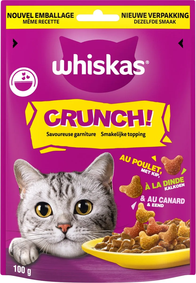 Whiskas Kattensnoepjes Crunch Gevogelte - 6x100g