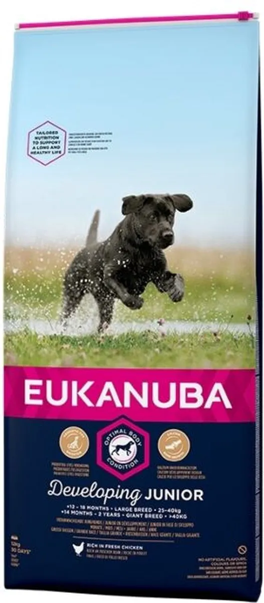 Eukanuba Junior Large Breed Kip Hondenbrokken 12kg