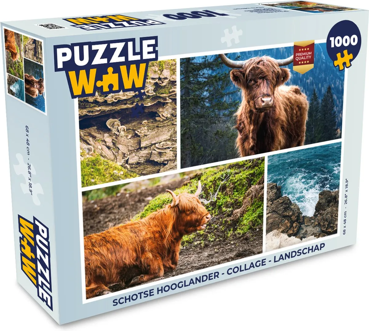 PuzzleWow Schotse Hooglander Legpuzzel 1000 Stuks