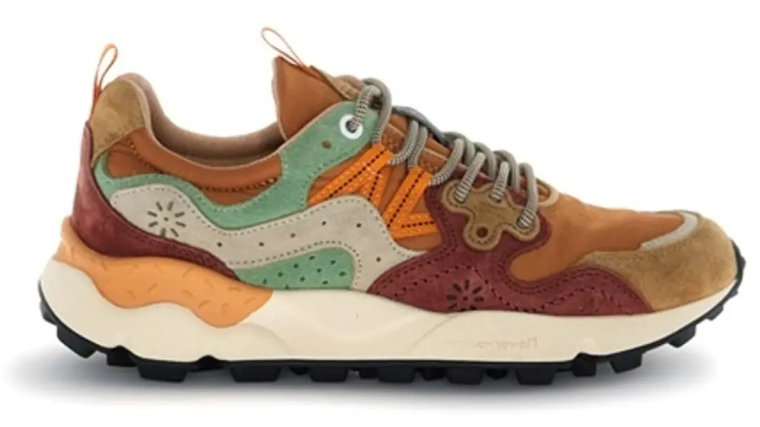 Flower Mountain dames sneakers cognac bruin multi