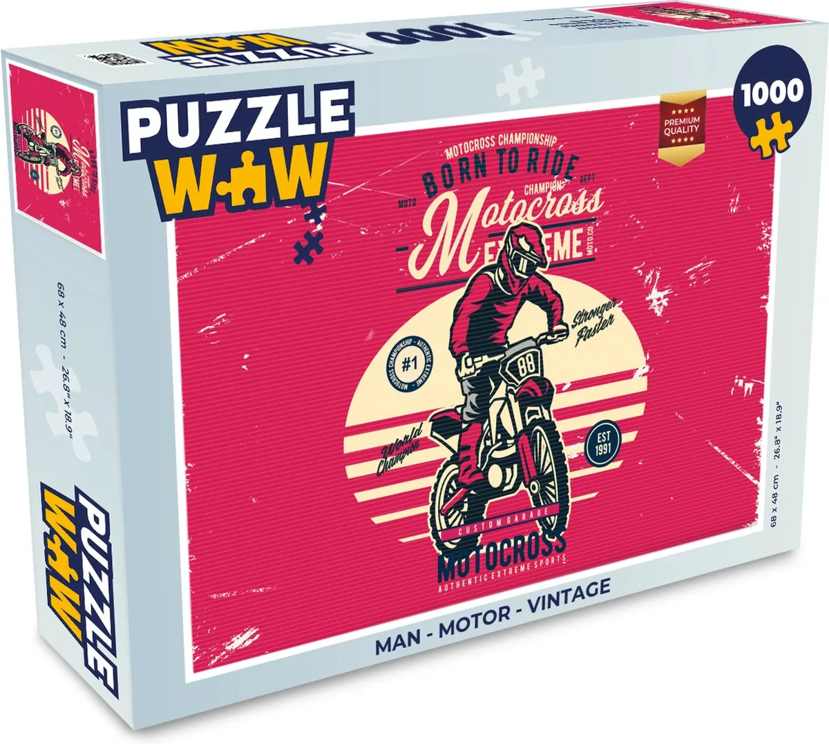 PuzzleWow Motor Vintage Legpuzzel 1000 Stuks