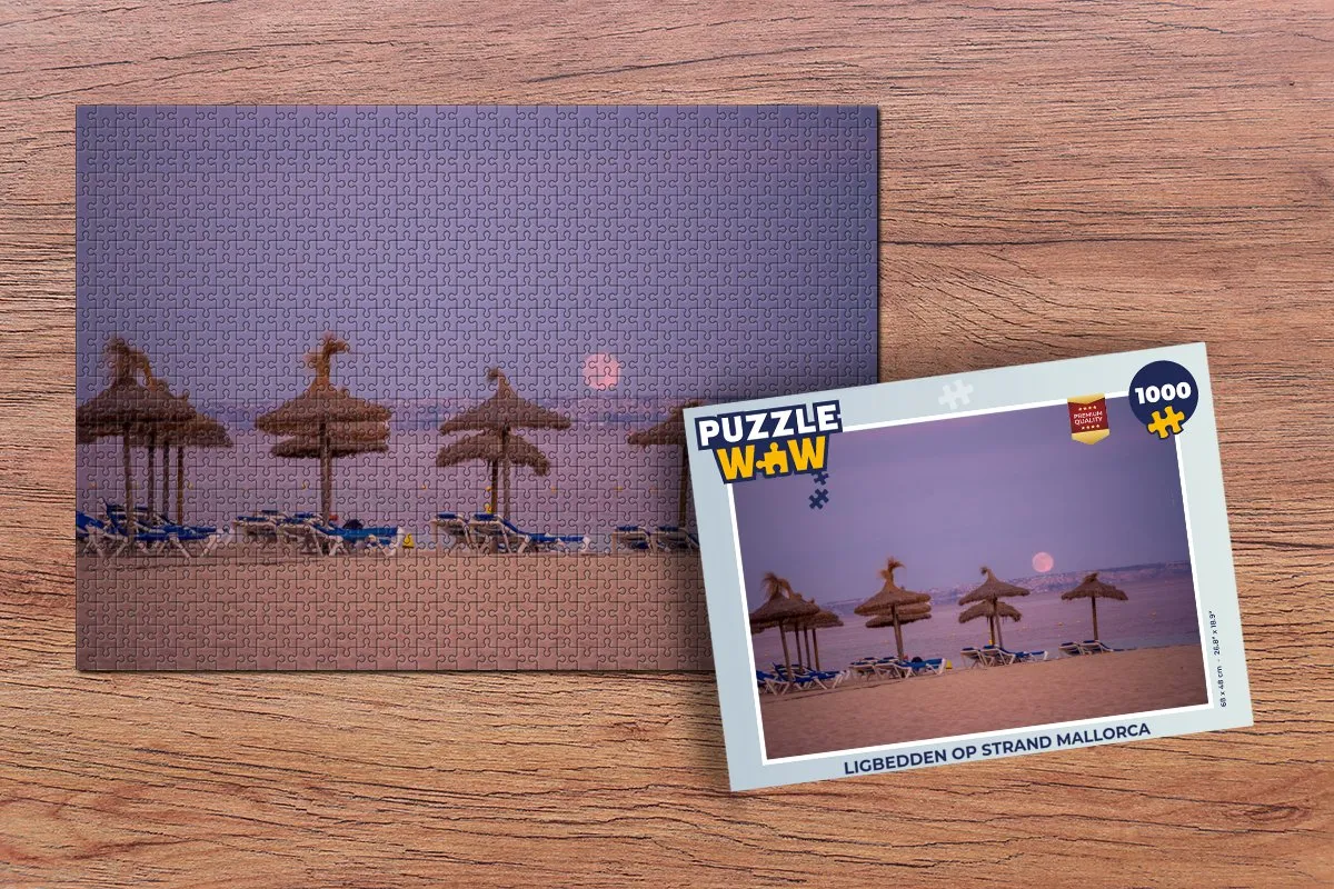PuzzleWow Mallorca Strand Legpuzzel 1000 Stuks - Multicolor