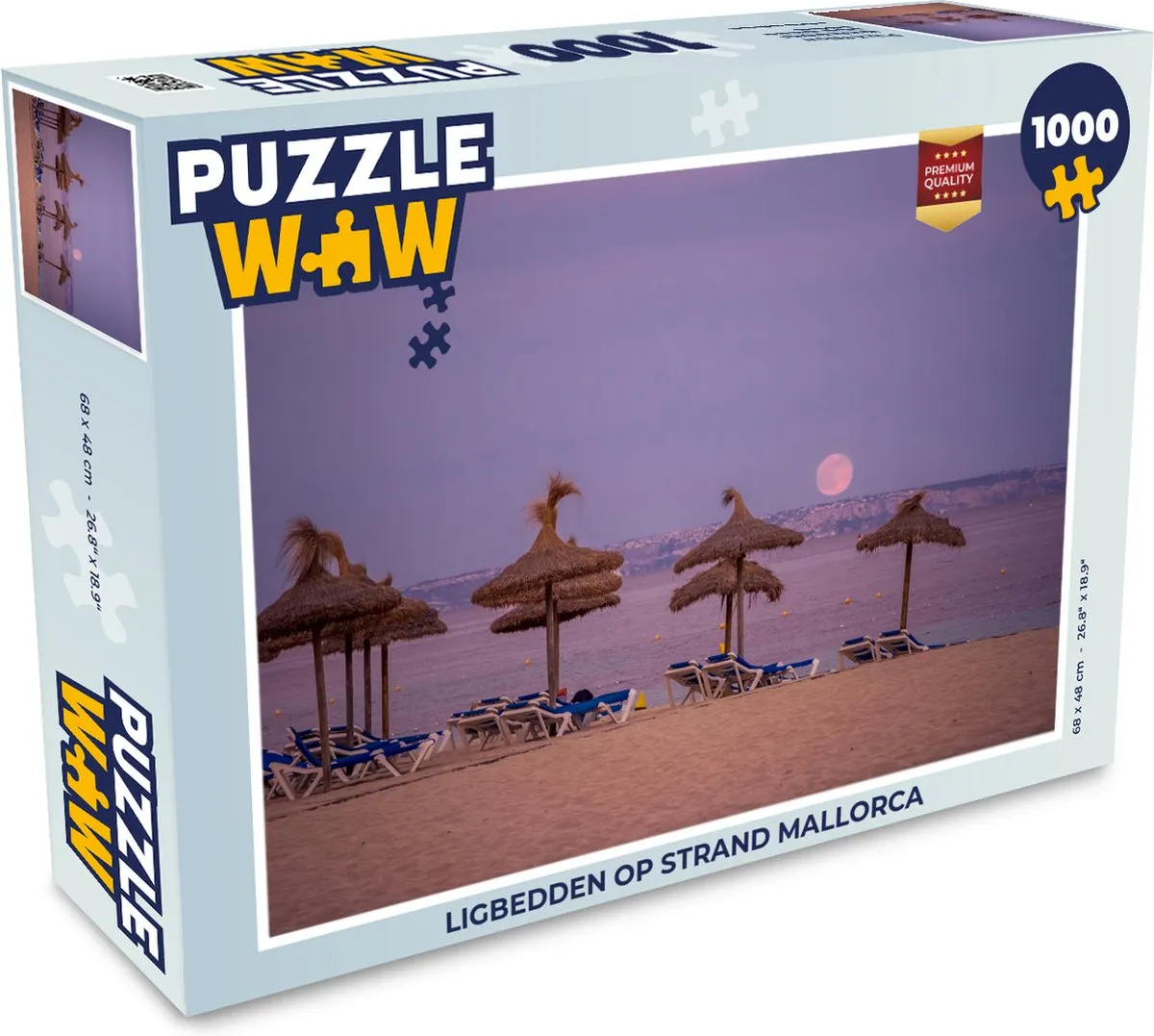 PuzzleWow Mallorca Strand Legpuzzel 1000 Stuks - Multicolor