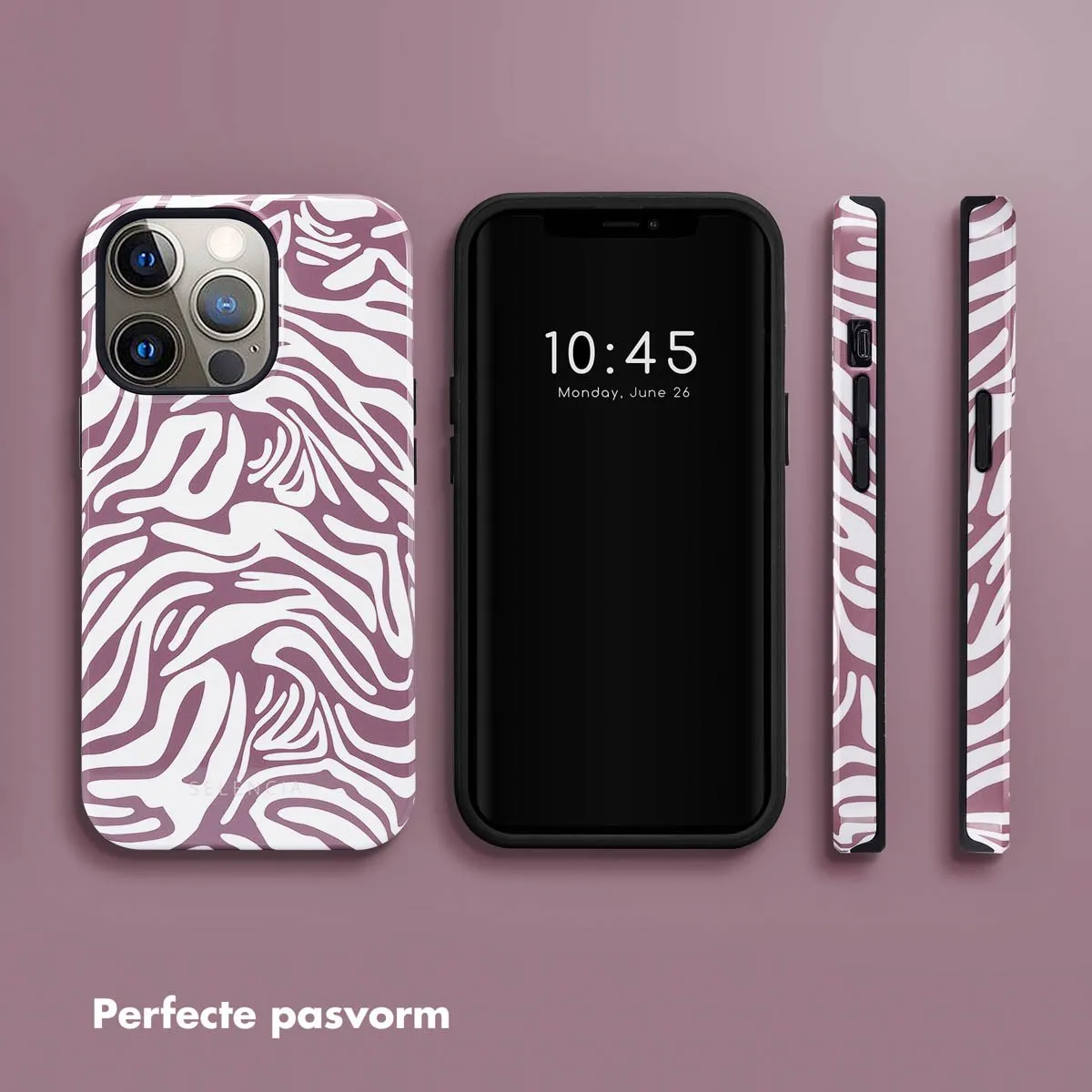 Selencia Hoesje iPhone 13 Pro Trippy Swirl Dark Rose