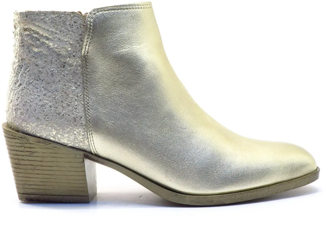 Aqa Shoes Platino ivory kort laarsje A8919 B75B82 Goud