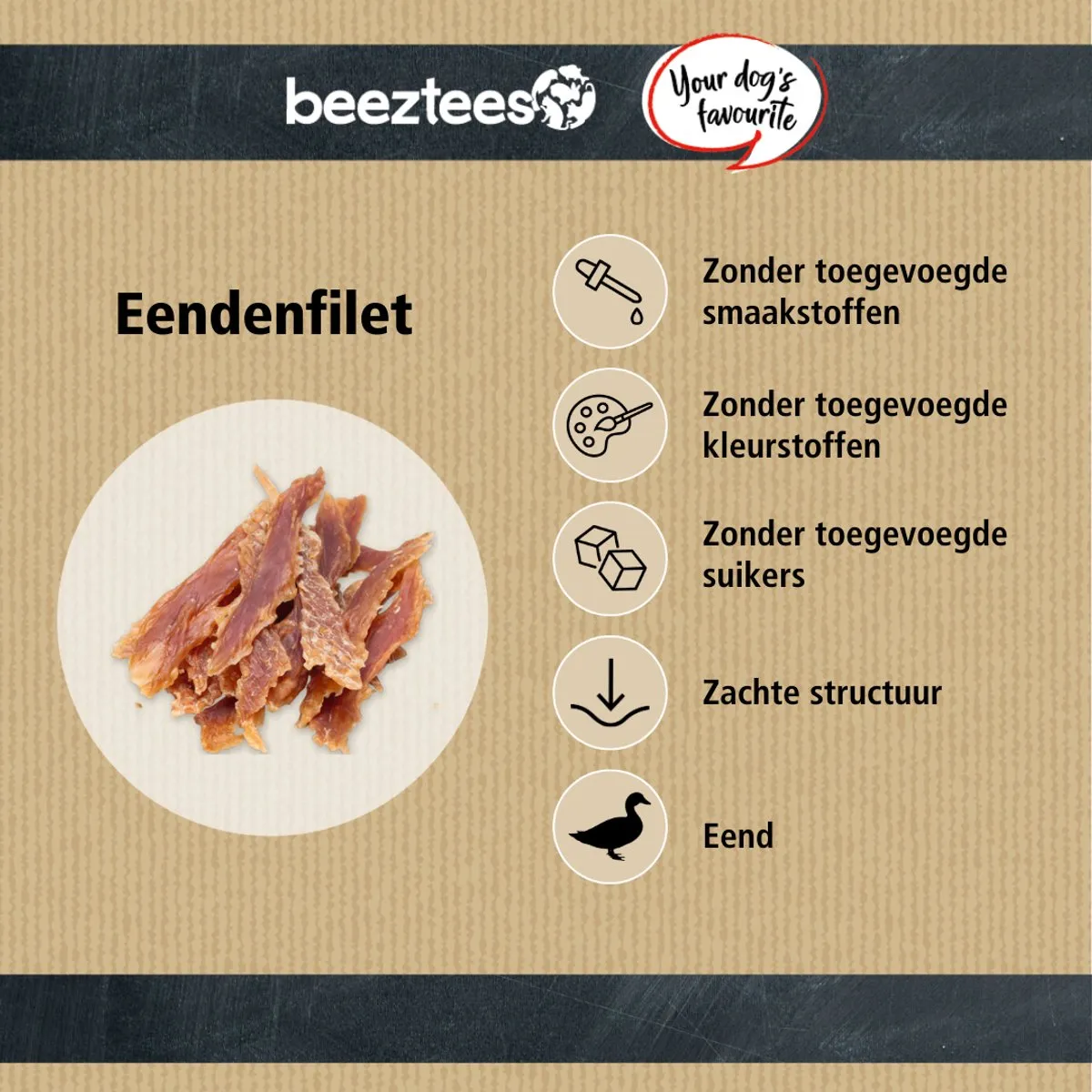 Beeztees Tasty Treats Eendenfilet Hondenkoekjes 400g