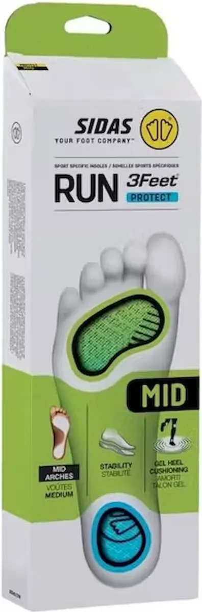 Sidas 3 Feet Run Protect Mid Inlegzolen - Transparant - afbeelding 2 van 6