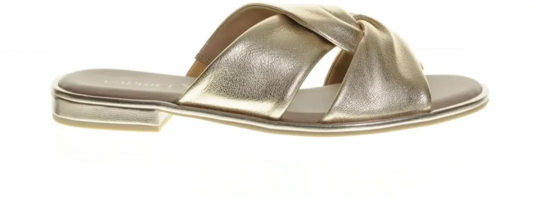 Instapper Zomer Goud Leder maat 39