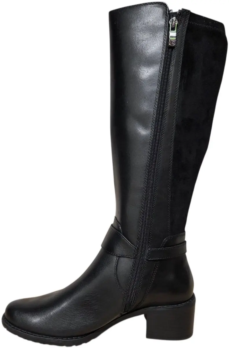 Caprice 9-9-25601-47 019 Black Lange Laarzen Zwart Leer en Stretch Dames - Zwart - 38 - afbeelding 4 van 6