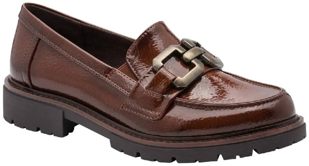 JANA 24764-41 Cognac lak dames instappers - afbeelding 2 van 5