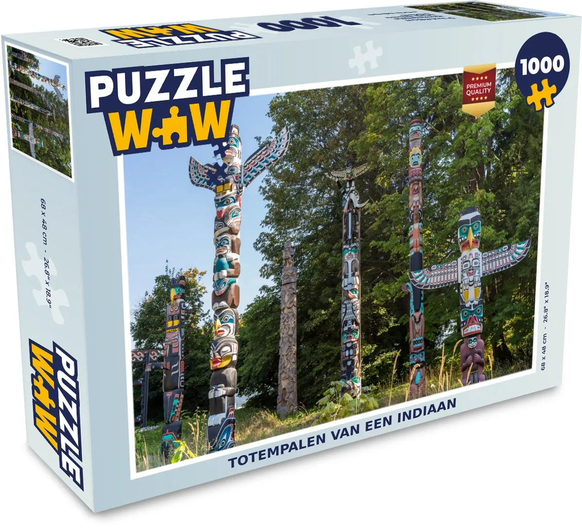 PuzzleWow Totempalen van een Indiaan Legpuzzel 1000 Stuks