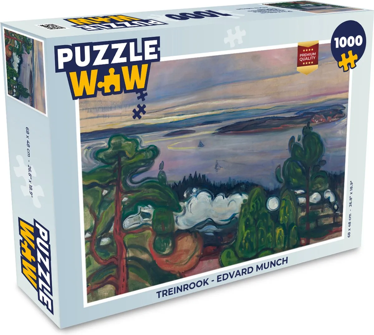 PuzzleWow Edvard Munch Treinrook Legpuzzel 1000 Stuks - Multicolor