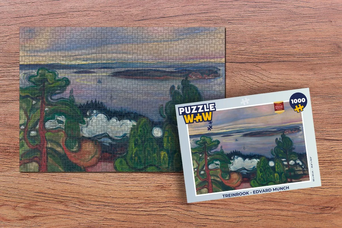 PuzzleWow Edvard Munch Treinrook Legpuzzel 1000 Stuks - Multicolor