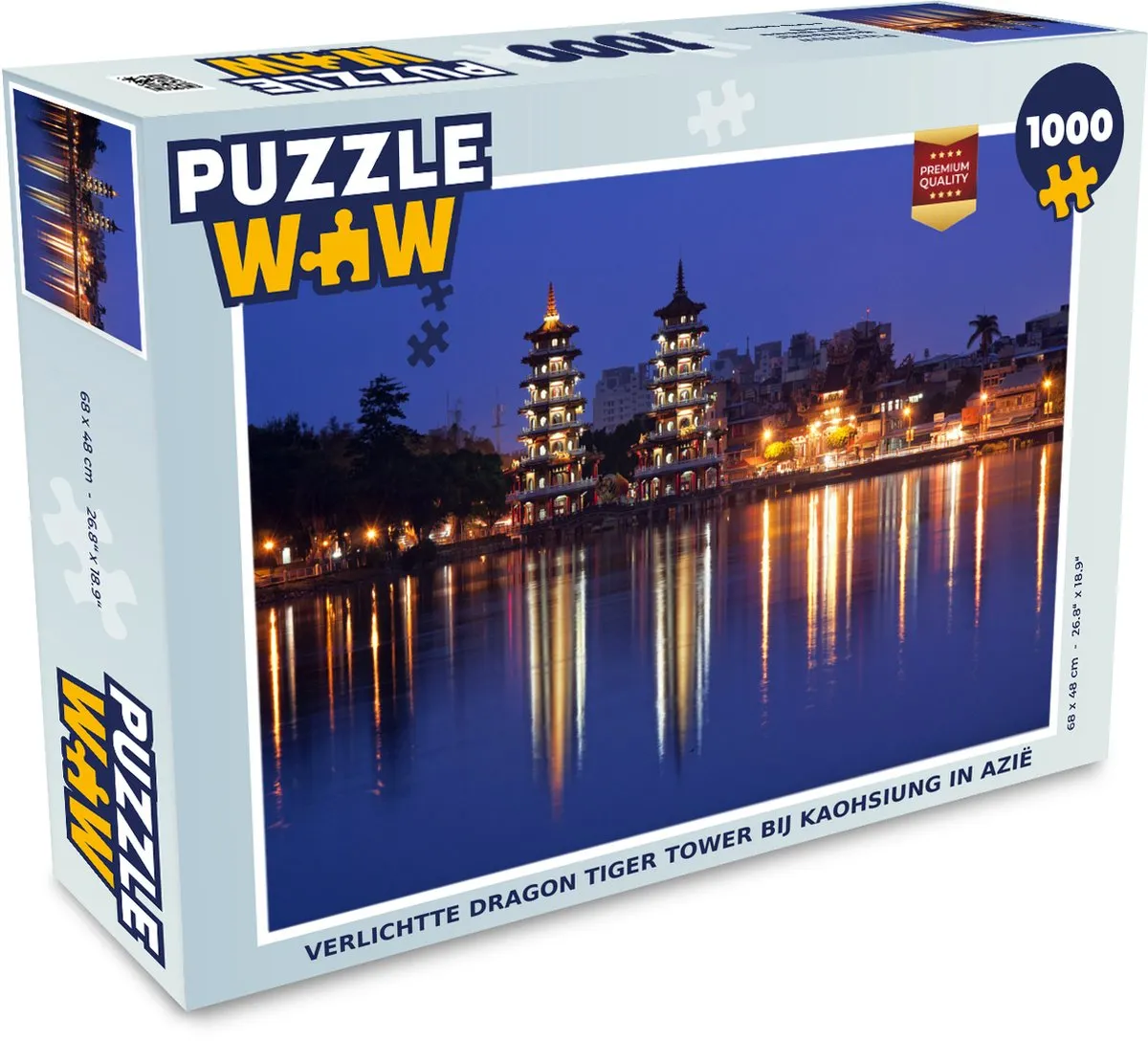 PuzzleWow Dragon Tiger Tower Legpuzzel 1000 Stuks