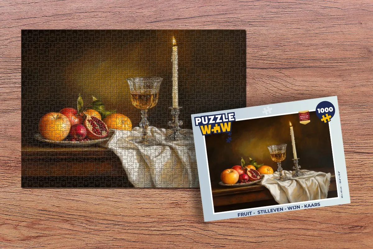 PuzzleWow Fruit Stilleven Legpuzzel 1000 Stuks - Kaars