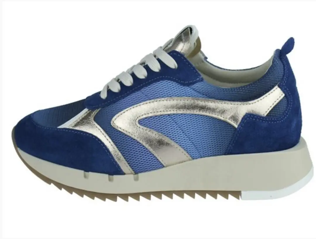Dames Sneakers Piedi Nudi Vaya 01.13 Blue Gold Blauw - Maat 38 - afbeelding 2 van 6