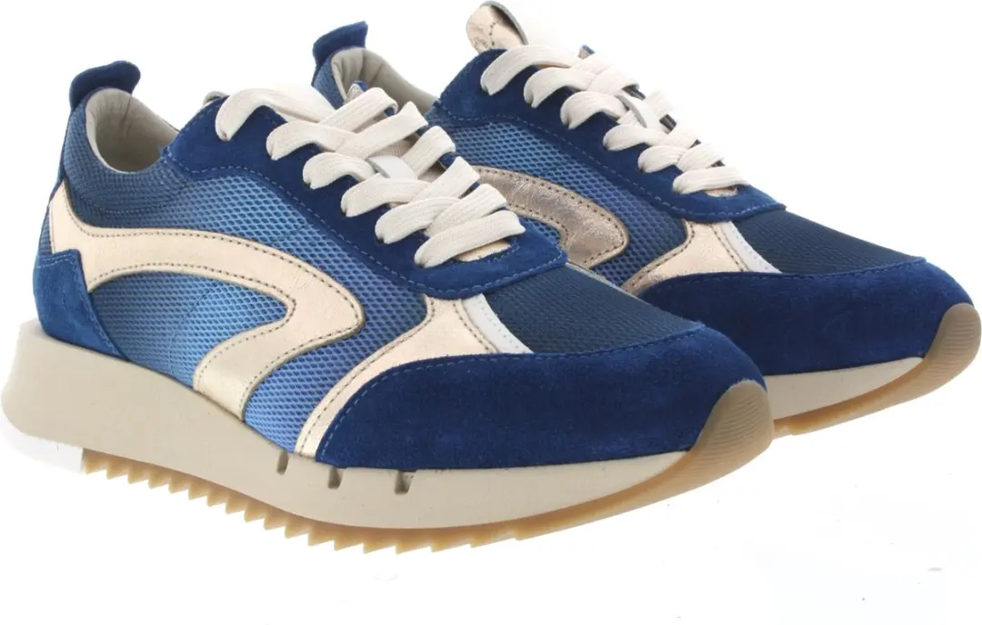 Dames Sneakers Piedi Nudi Vaya 01.13 Blue Gold Blauw - Maat 38 - afbeelding 4 van 6