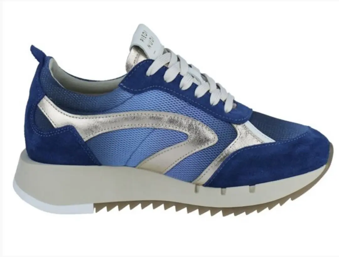 Dames Sneakers Piedi Nudi Vaya 01.13 Blue Gold Blauw - Maat 38 - afbeelding 6 van 6