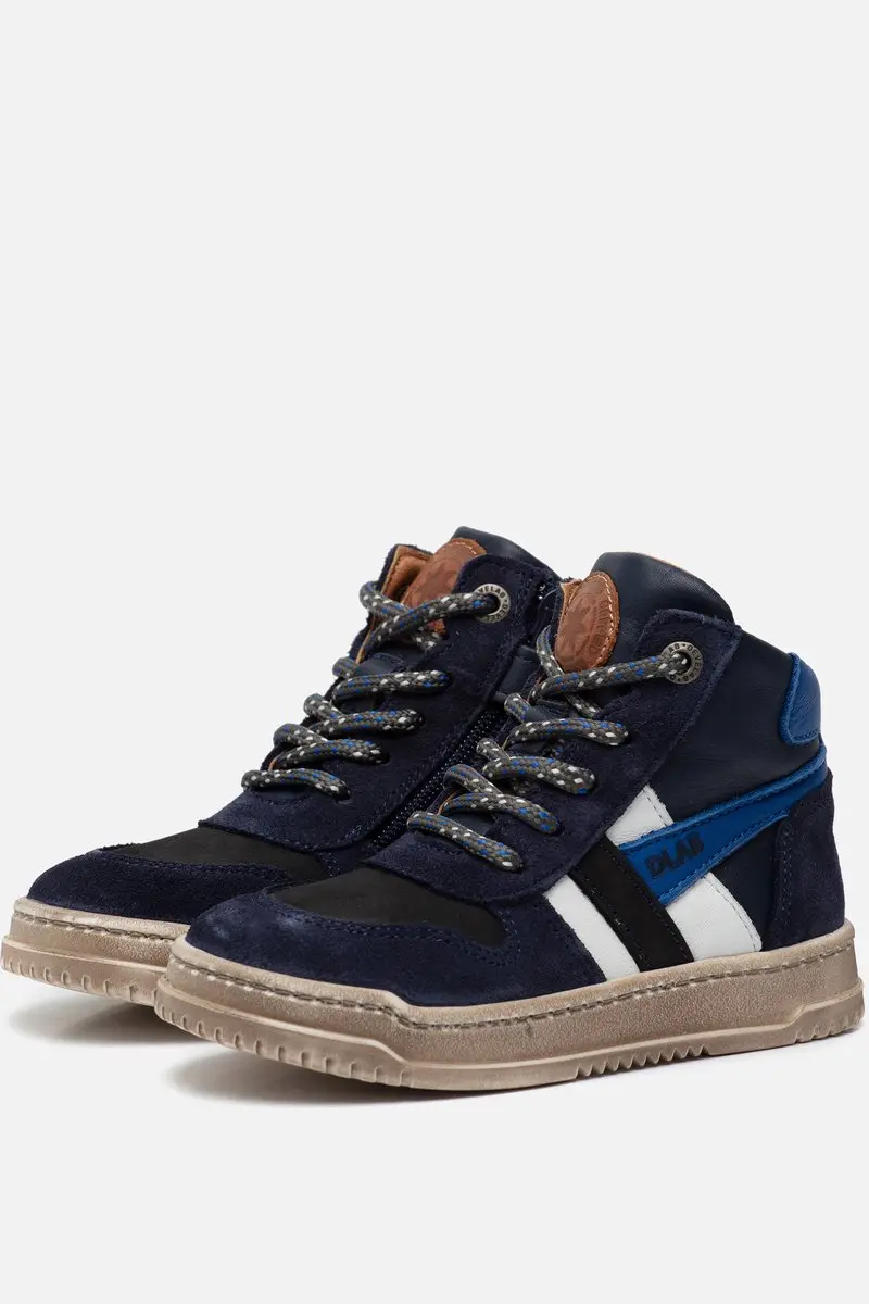 Develab Mid Cut Sneakers blauw Leer